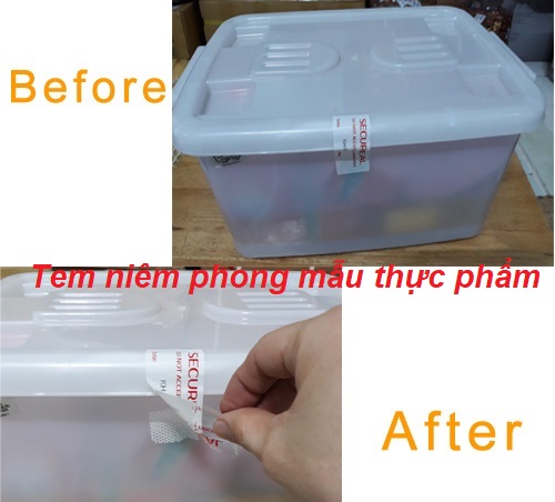 Tem niêm phong mẫu thực phẩm